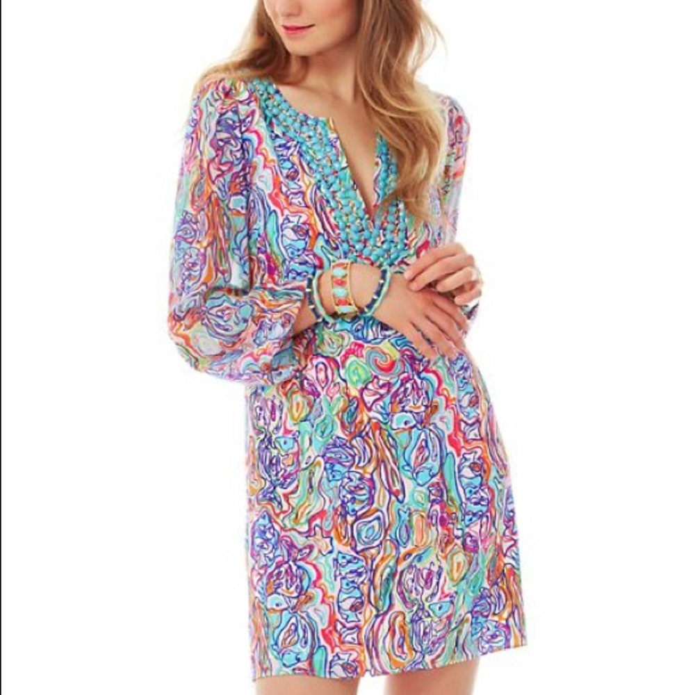 Lilly Pulitzer Saemus beaded neckline tunic dress